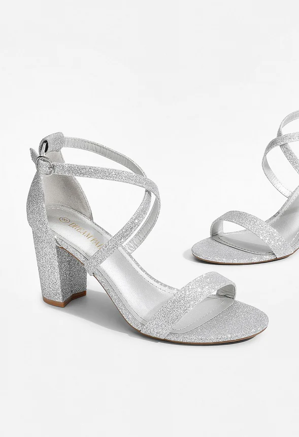 Criss Cross Chunky Heel Ankle Strap Sandal - Image 3