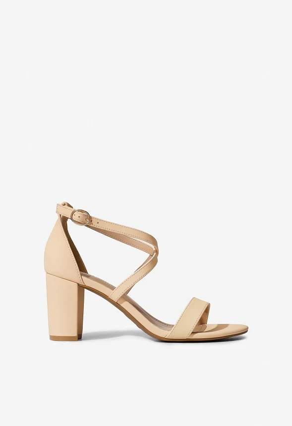 Criss Cross Chunky Heel Ankle Strap Sandal - Image 2