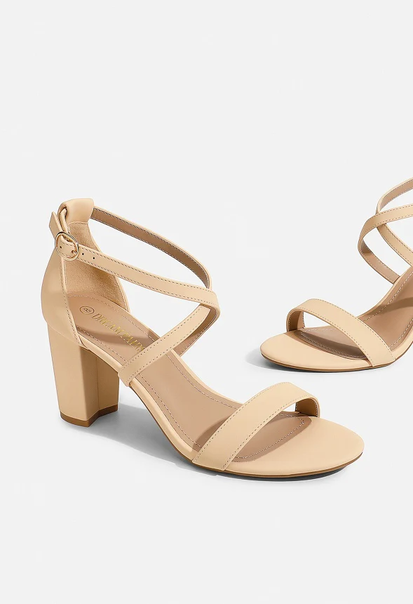 Criss Cross Chunky Heel Ankle Strap Sandal - Image 4