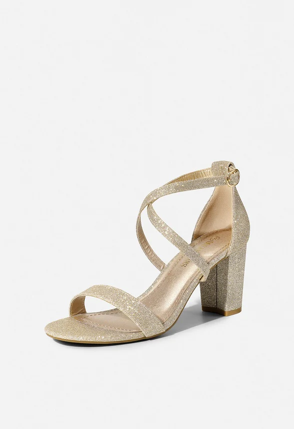 Criss Cross Chunky Heel Ankle Strap Sandal - Image 2