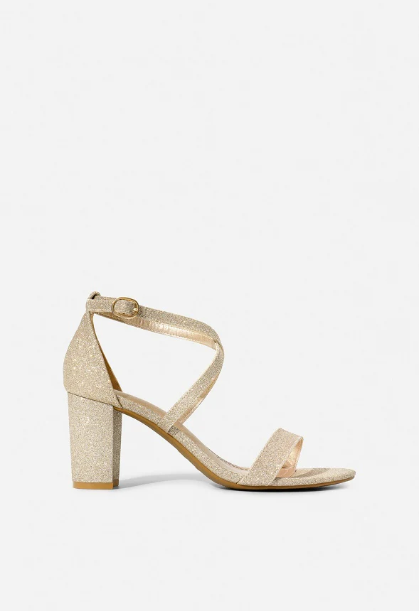 Criss Cross Chunky Heel Ankle Strap Sandal - Image 3