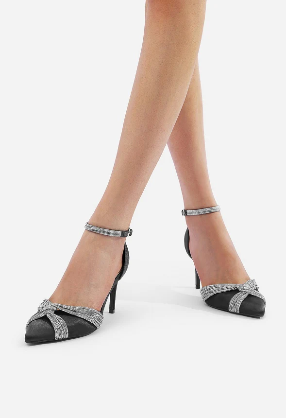 Crisscross Rhinestone Straps Pump - Image 2
