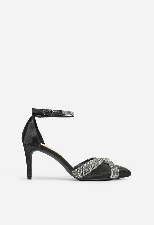 Crisscross Rhinestone Straps Pump - Image 3