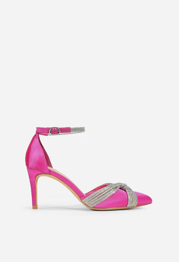 Crisscross Rhinestone Straps Pump - Image 3