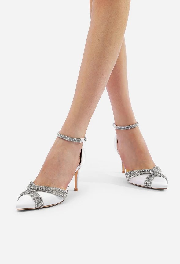 Crisscross Rhinestone Straps Pump - Image 2