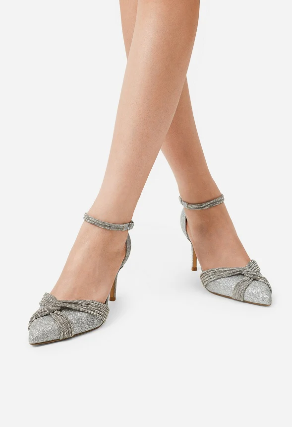 Crisscross Rhinestone Straps Pump - Image 2