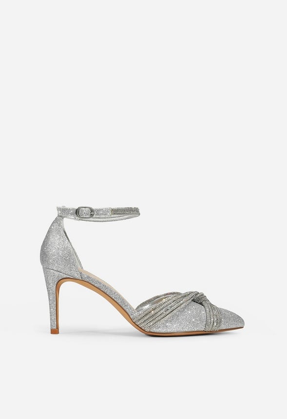 Crisscross Rhinestone Straps Pump - Image 3