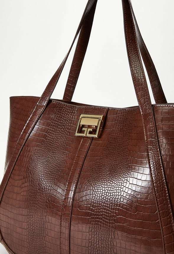 Croc Embossed Tote - Image 4