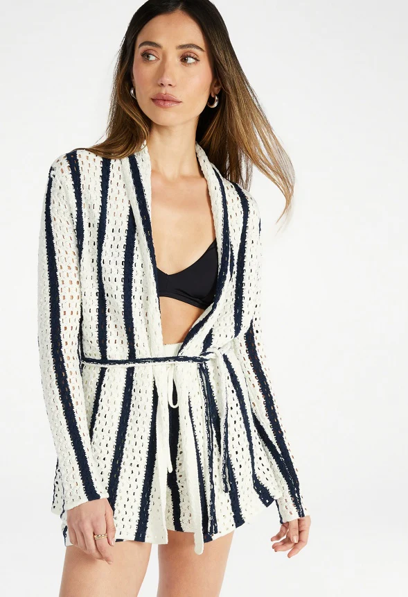 Crochet Belted Cardigan