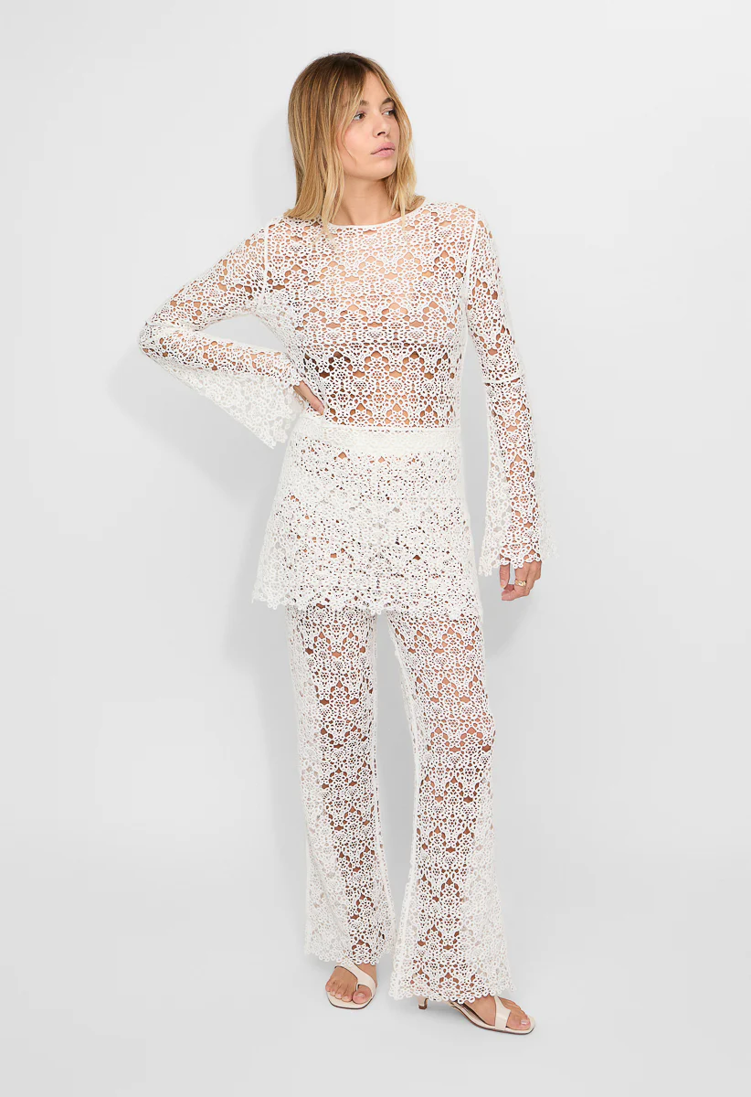 Crochet Kick Flare Pants - Image 3