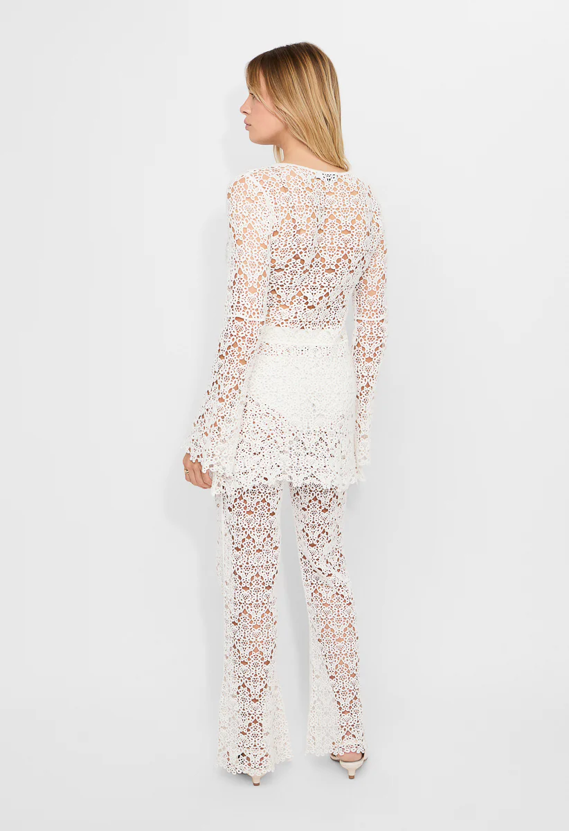 Crochet Long Sleeve Tunic Dress - Image 3