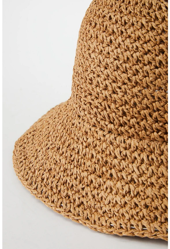 Crochet Raffia Bucket Hat - Image 3
