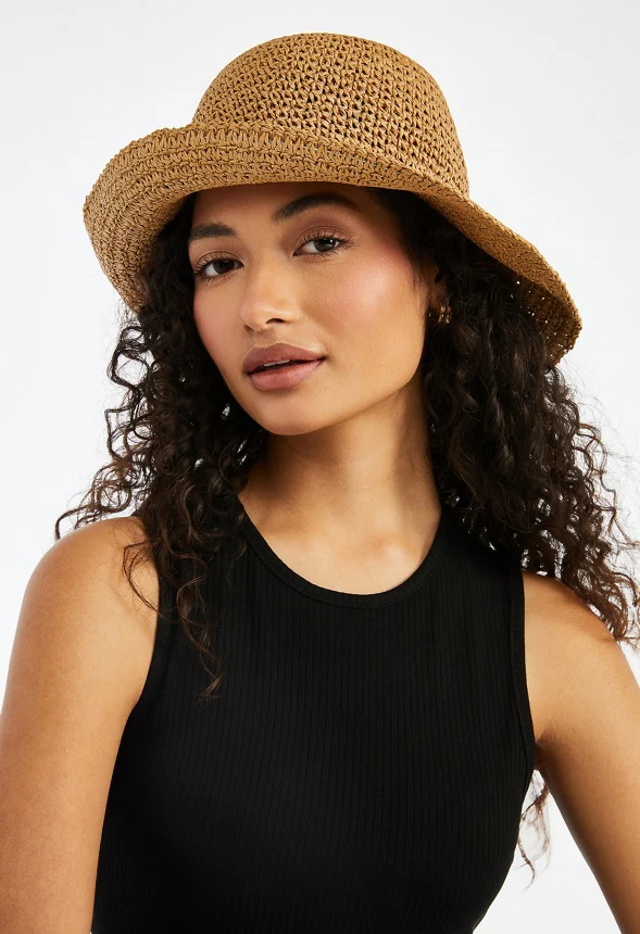 Crochet Raffia Bucket Hat - Image 4