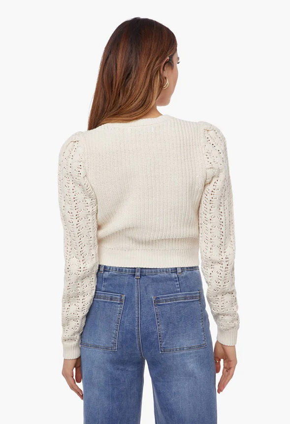 Crochet Sleeve Sweater - Image 2