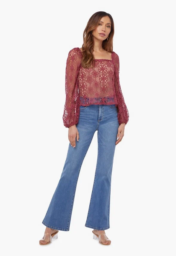 Crochet Square Neck Top - Image 3
