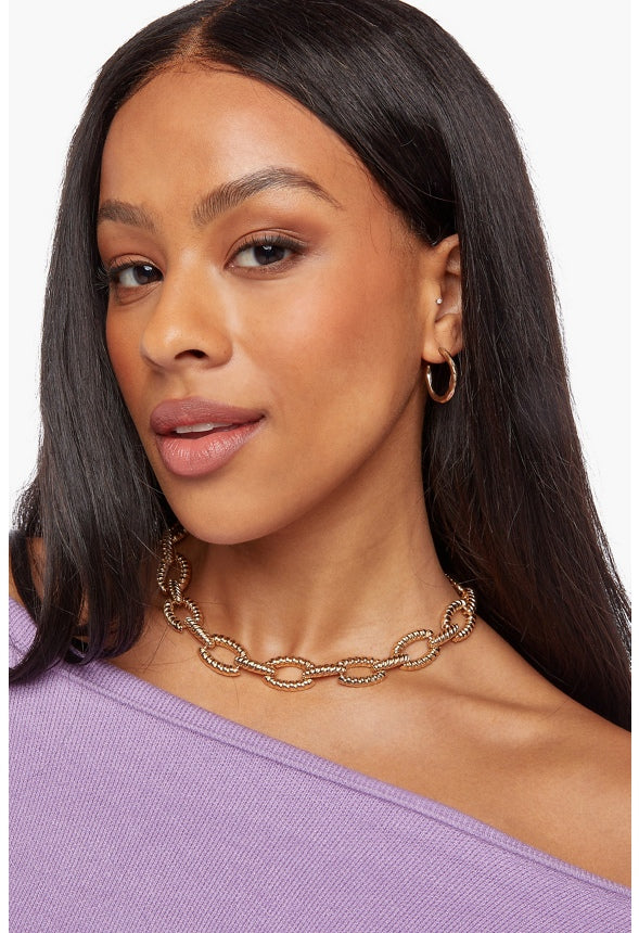 Croissant Link Chain Necklace - Image 3