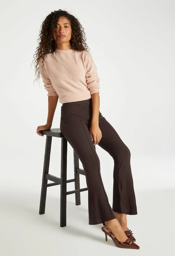 Crop Flare Rib Pants - Image 2