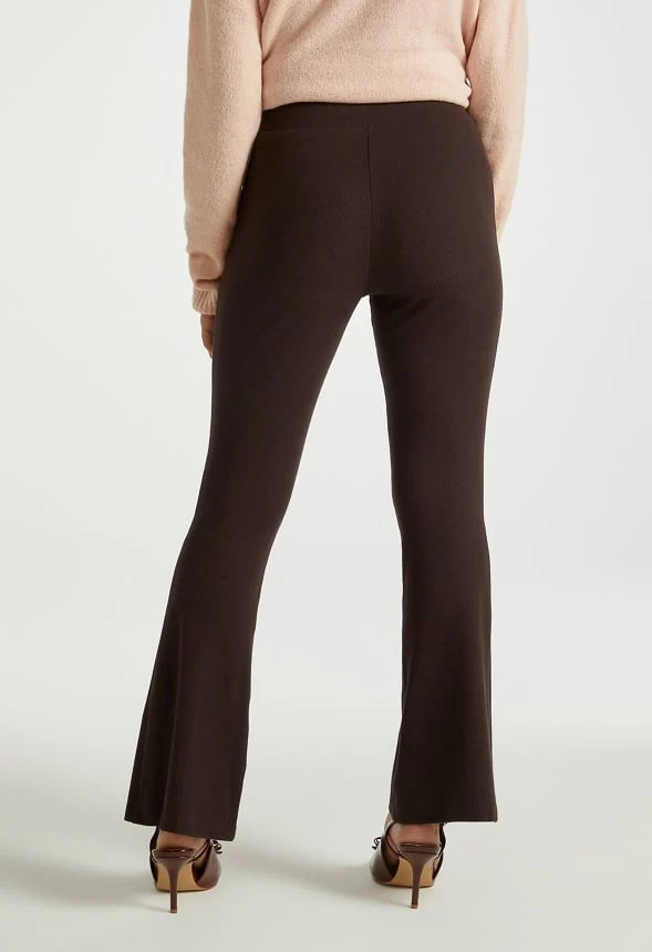 Crop Flare Rib Pants - Image 3