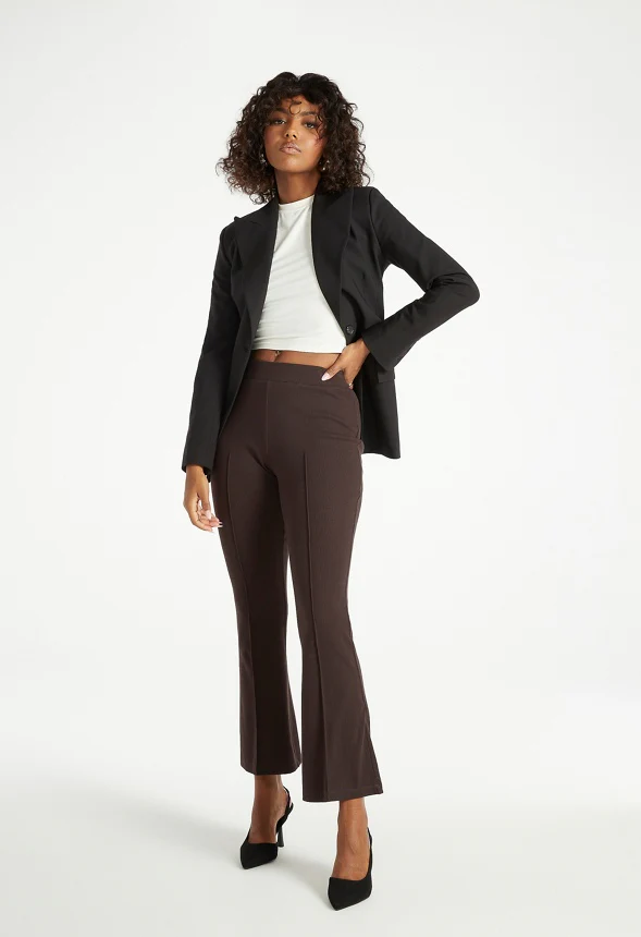 Crop Flare Rib Pants - Image 5