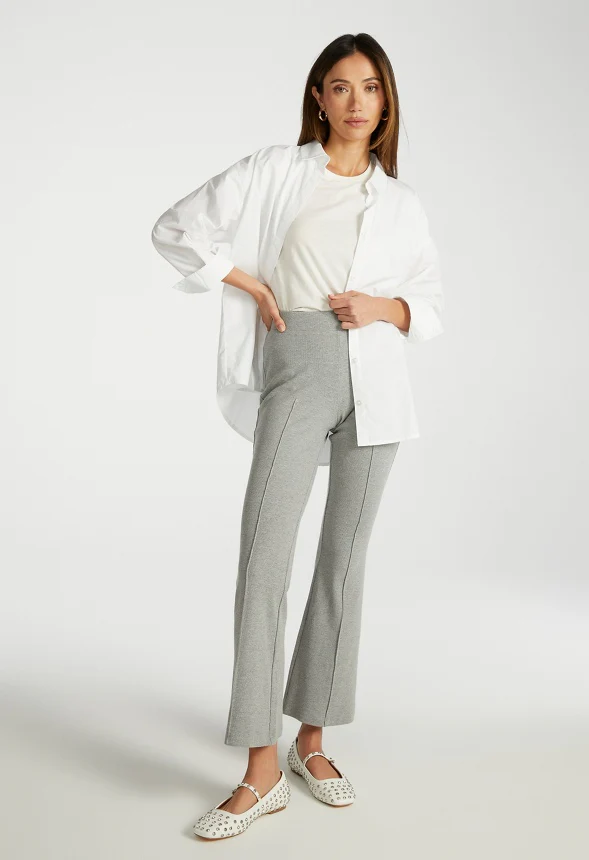 Crop Flare Rib Pants - Image 3