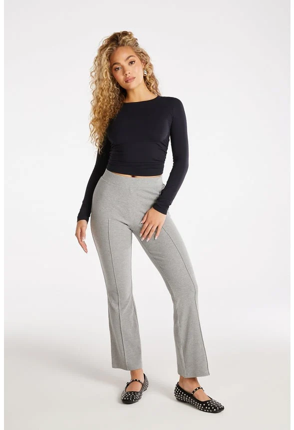 Crop Flare Rib Pants - Image 4