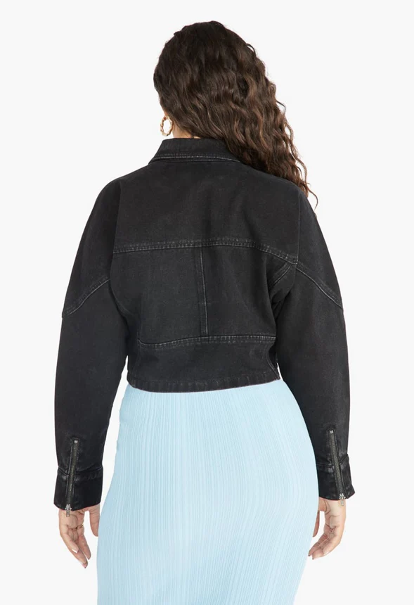 Cropped Denim Moto - Image 2
