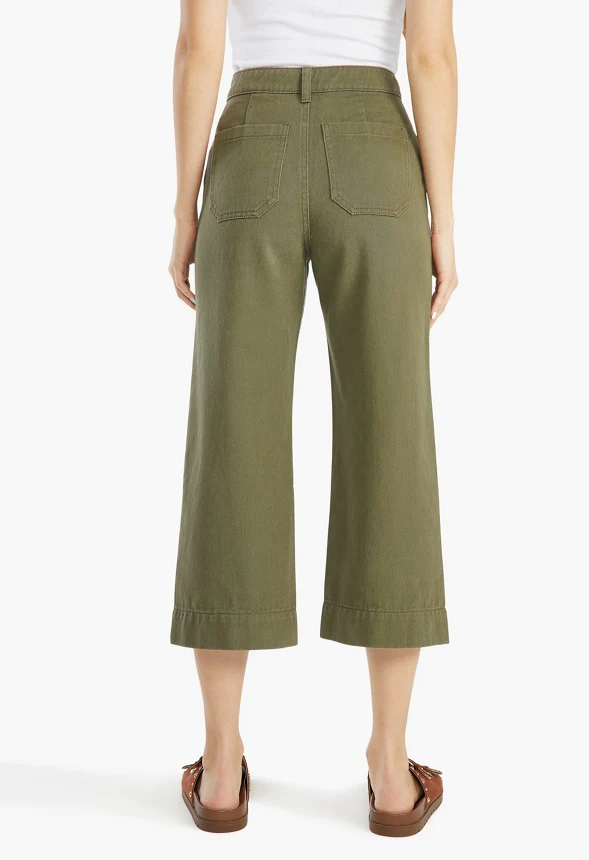 Cropped Flare Leg Trousers - Image 2