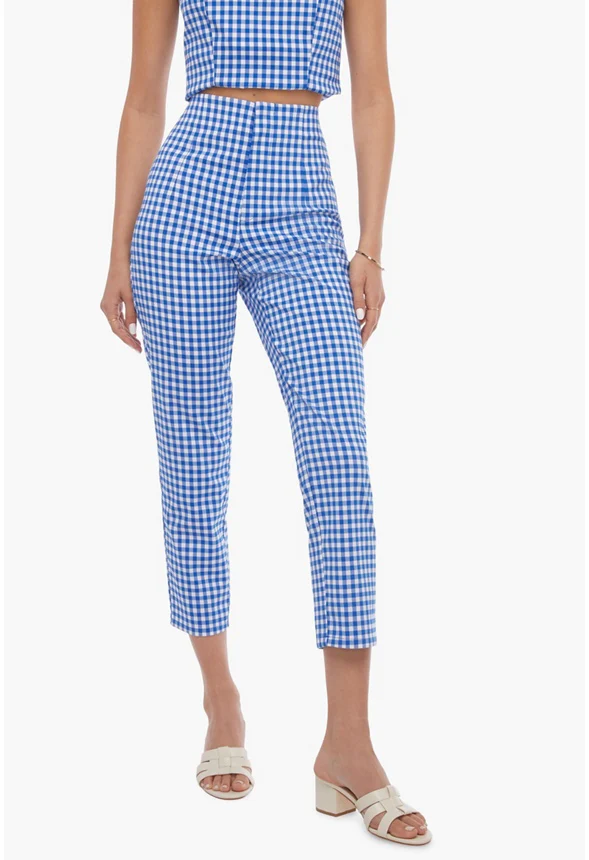 Cropped Gingham Pants - Image 2