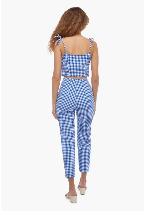 Cropped Gingham Pants - Image 3