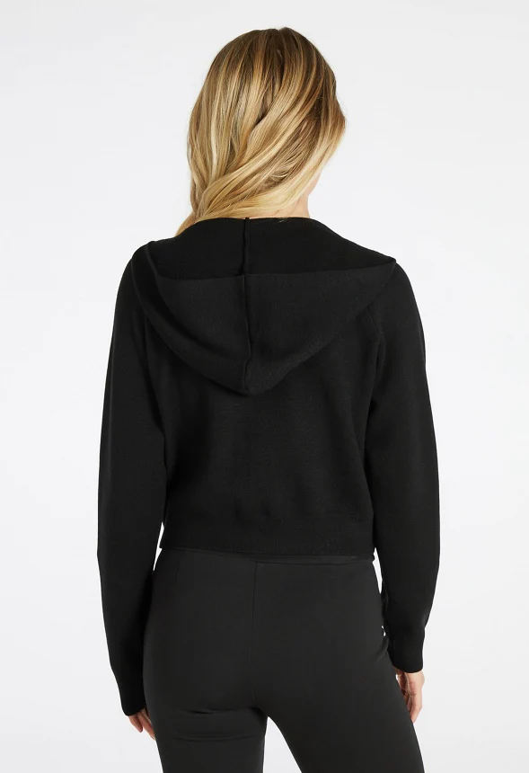 Cropped Hoodie Zip Sweater - Image 4
