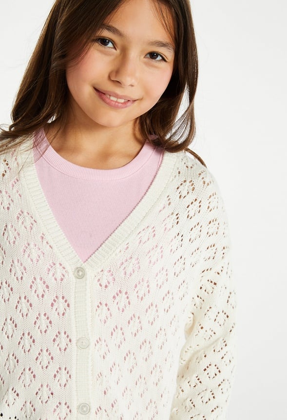 Cropped Pointelle Cardigan - Image 2