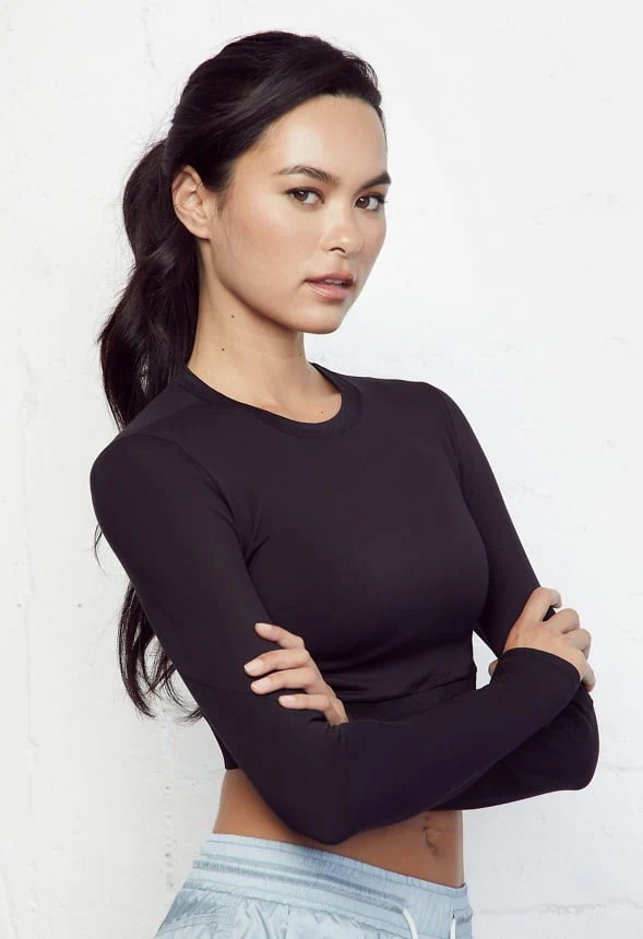 Cropped Roya Long Sleeve Top - Image 3
