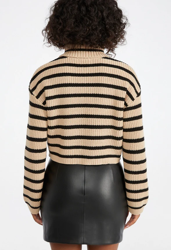 Cropped Stripe Sweater - Image 3