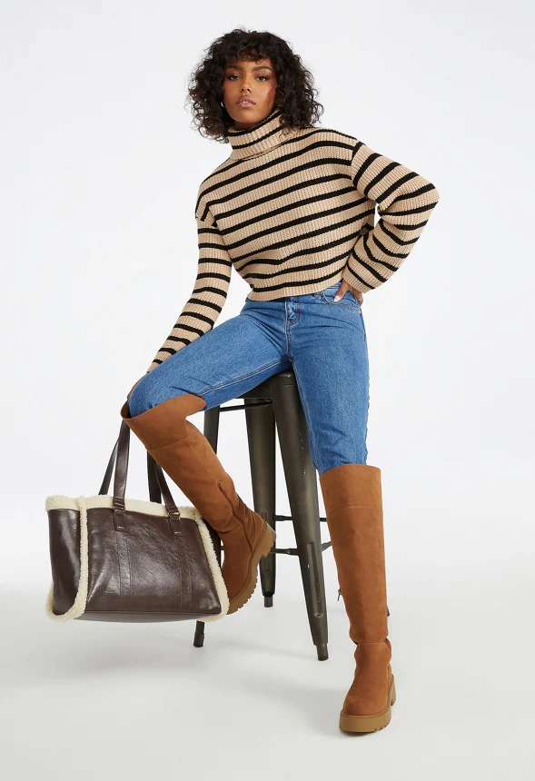 Cropped Stripe Sweater - Image 5