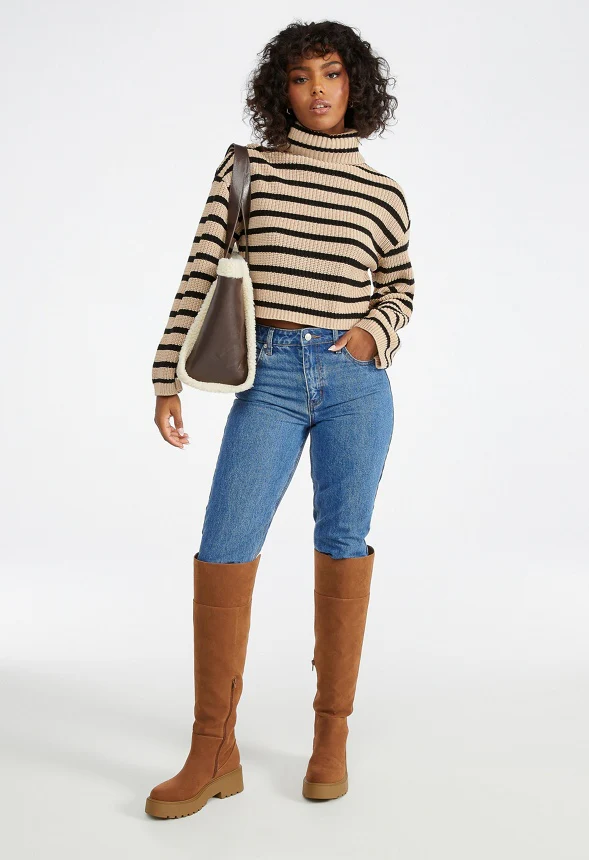 Cropped Stripe Sweater - Image 6