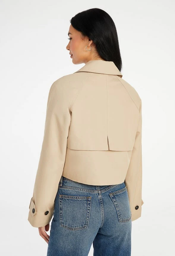 Cropped Trench Jacket - Image 3