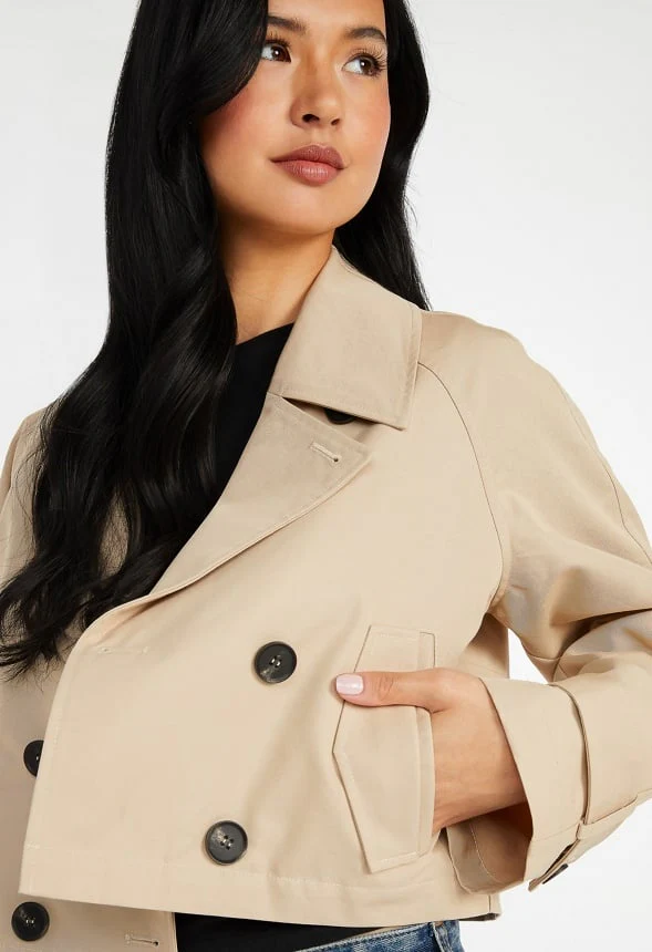 Cropped Trench Jacket - Image 4