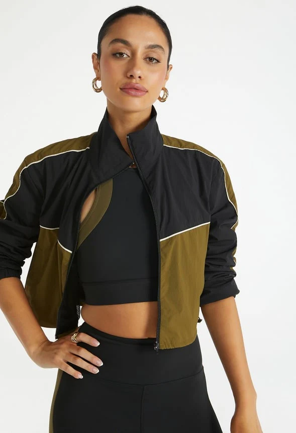 Cropped Windbreaker Jacket - Image 3