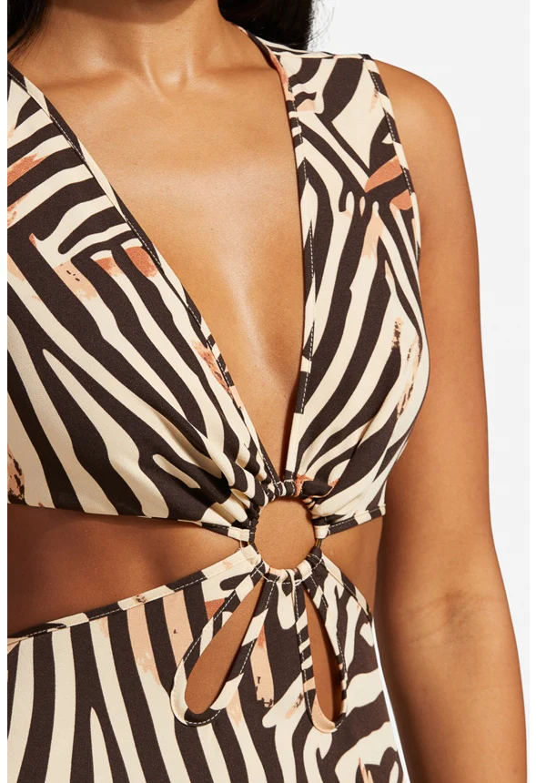Cutout Maxi Printed Dress - Image 3