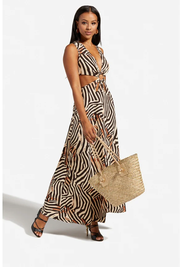Cutout Maxi Printed Dress - Image 4