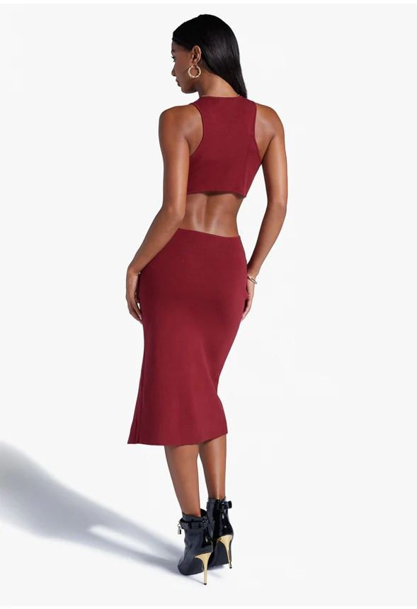 Cutout Sweater Midi Dress - Image 2