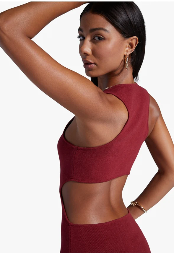 Cutout Sweater Midi Dress - Image 3