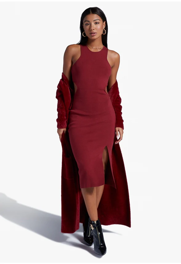 Cutout Sweater Midi Dress - Image 4
