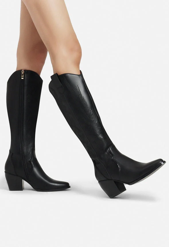 Dallas Embroidered Western Cowboy Knee High Boot - Image 2