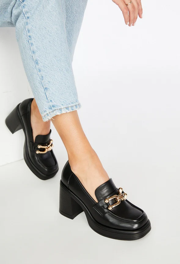 Daria Block Heeled Loafer Pump - Image 2