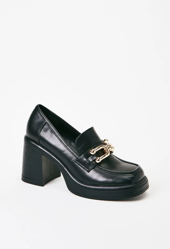 Daria Block Heeled Loafer Pump - Image 3