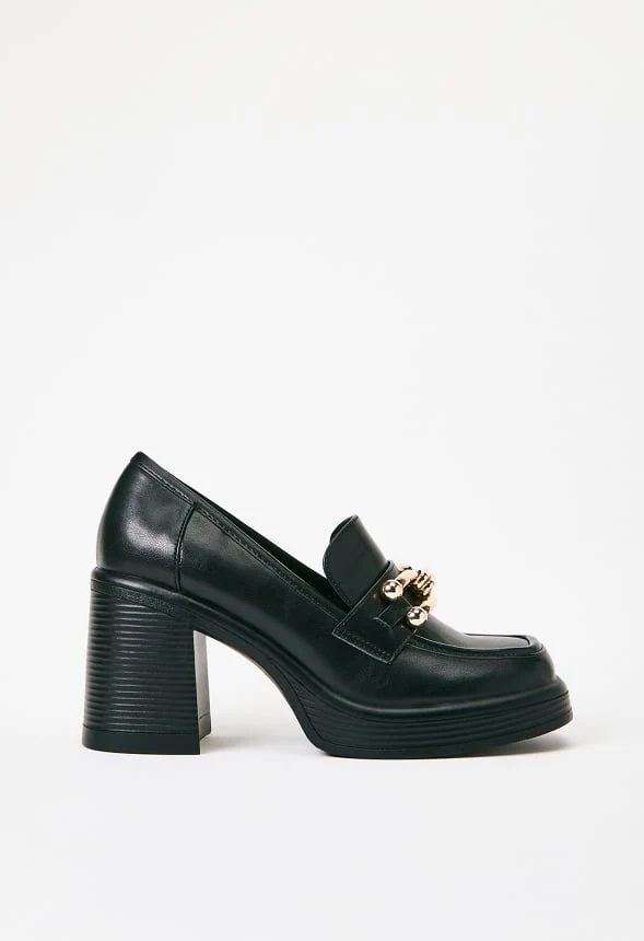 Daria Block Heeled Loafer Pump - Image 4