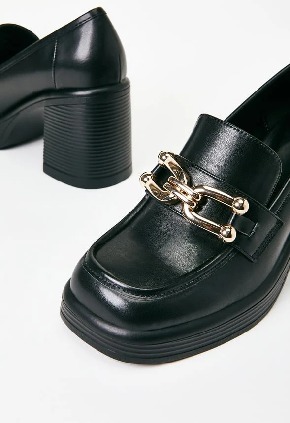 Daria Block Heeled Loafer Pump - Image 7