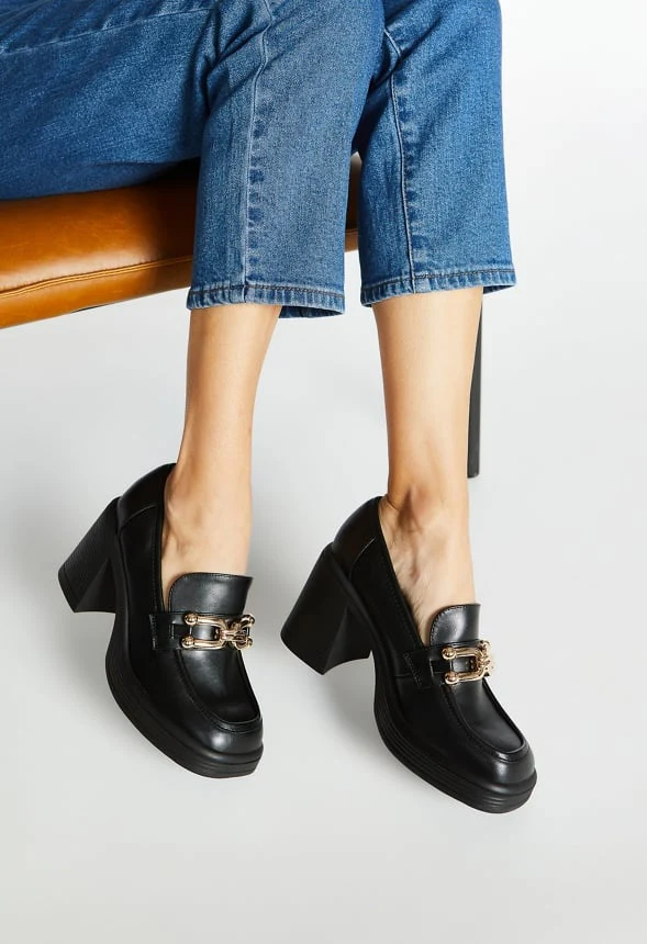 Daria Block Heeled Loafer Pump - Image 8