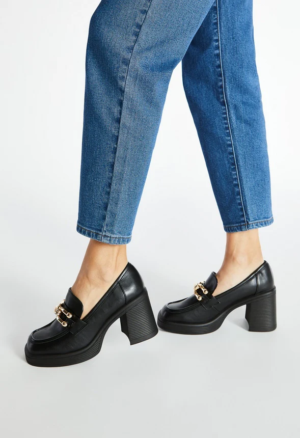 Daria Block Heeled Loafer Pump - Image 9